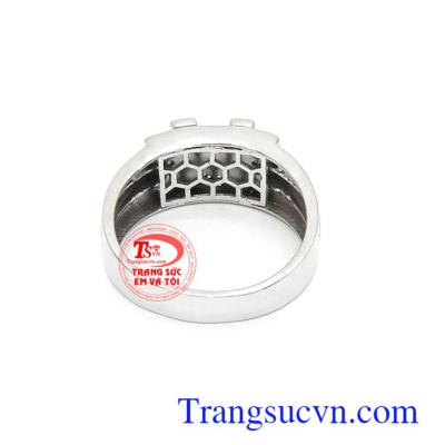 Nhẫn nam Hàn Quốc chữ H phong cách vàng 10k