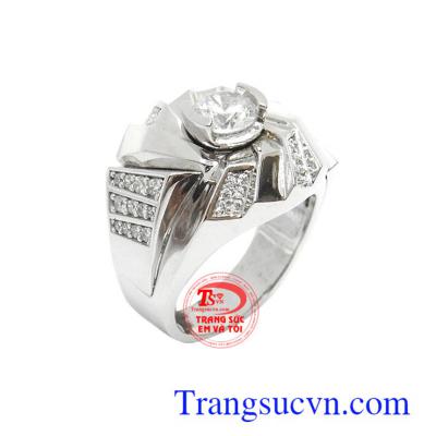 Nhẫn nam Korea đính đá thời trang vàng 10k nhập khẩu nguyên chiếc bền đẹp, chất lượng, kiểu dáng độc đáo