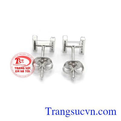 Hoa tai chữ H vàng trắng vàng 10k, bảo hành 6 tháng, giao hàng nhanh trên toàn quốc