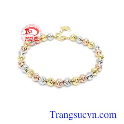 Lắc tay bi vàng 10k thời trang chế tác đep, chất lượng vàng đảm bảo