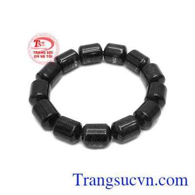 Chuỗi thạch anh tóc đen trụ 13 ly