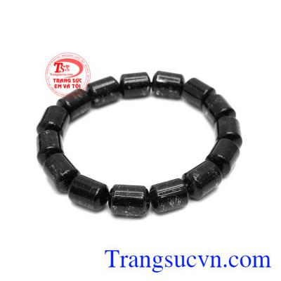Chuỗi thạch anh tóc đen trụ 9 ly