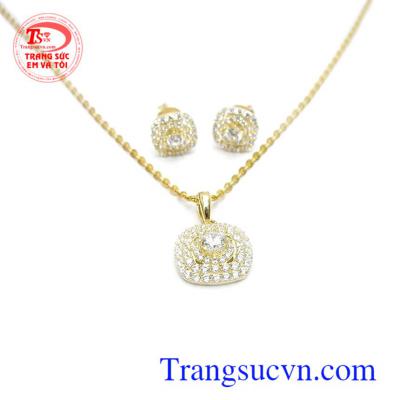 Bộ trang sức nữ tinh tế vàng tây xinh xắn