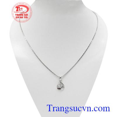 Bộ dây nữ vàng trắng dễ thương kết hợp độc đáo giữa dây chuyền Ý 18k và mặt dây Hàn Quốc 10k tinh tế, thời trang và đẳng cấp