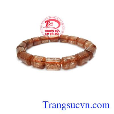 Chuỗi thạch anh tóc lu thống may mắn là sản phẩm thạch anh tóc thiên nhiên, có giấy kiểm định kiểm định đá thiên nhiên