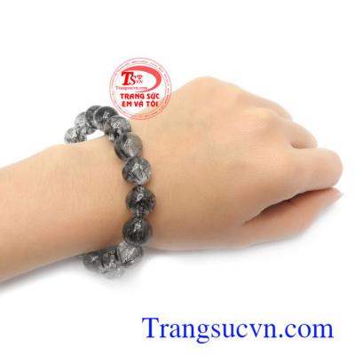 Chuỗi thạch anh tóc may mắn 12 ly màu sắc đẹp, chất lượng cao đeo hợp thời trang và phong thủy