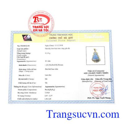 Giấy kiểm định từ trung tâm ngọc học