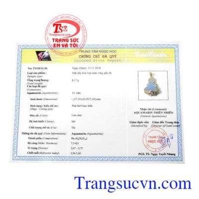 Giấy kiểm định từ trung tâm ngọc học