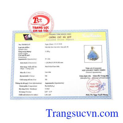 Giấy kiểm định từ trung tâm ngọc học