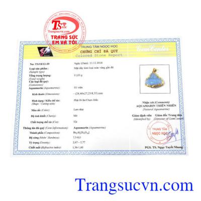 Giấy kiểm định từ trung tâm ngọc học