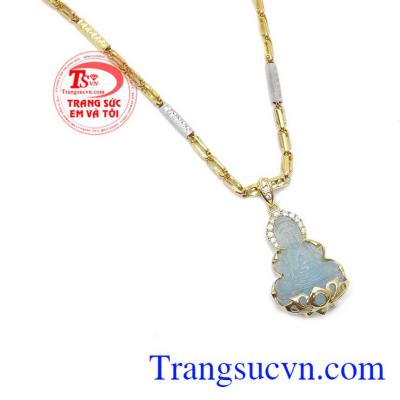 Bộ dây chuyền aquamarin may mắn, giao hàng nhanh trên toàn quốc