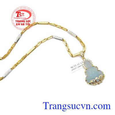 Bộ dây chuyền aquamarin may mắn