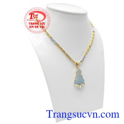 Bộ dây chuyền aquamarin may mắn được các bạn nam ưa thích