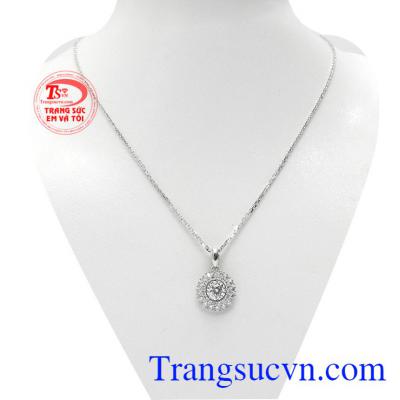 Bộ trang sức vàng trắng lấp lánh 10k