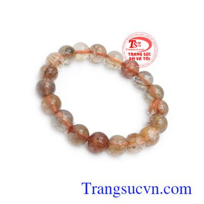 Chuỗi thạch anh tóc bình an 10 ly màu sắc đẹp, chất lượng cao, đeo đẹp, sang trọng