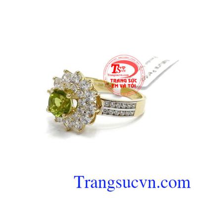 Nhẫn Nữ vàng gắn đá tự nhiên, chất lượng vàng đảm đeo bền đẹp sáng bóng, tinh tế và sang trọng dành cho phái đẹp