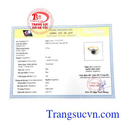 Giấy kiểm định từ trung tâm ngọc học