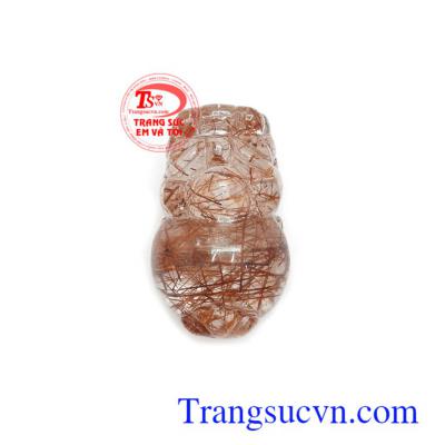 Mặt tỳ hưu thạch anh tóc chiêu tài chạm khắc đẹp, chất lượng đá đảm bảo, phù hợp làm mặt dây chuyền, mặt nhẫn nam đẹp, thời trang