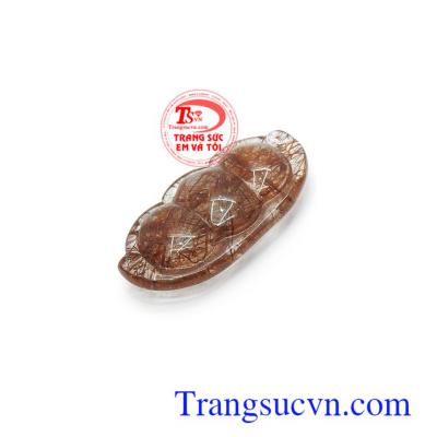 mặt dây đậu bình an thạch anh tóc thiên nhiên cao cấp