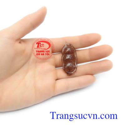 Mặt dây thạch anh tóc đậu bình an kiểu dáng đẹp, chất lượng cao, đeo hợp thời trang và phong thủy