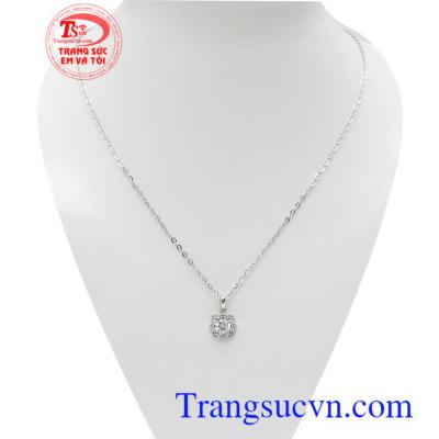 Bộ dây chuyền vàng trắng cá tính 10k bền đẹp, bộ dây chuyền nữ vàng tây