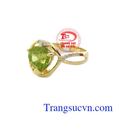 Nhẫn nữ peridot hoàng gia 14k, bảo hành 12 tháng, giao hàng nhanh trên toàn quốc