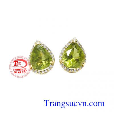 Hoa tai peridot may mắn