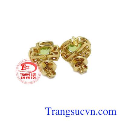 Hoa tai peridot thịnh vượng, bảo hành 12 tháng, giao hàng nhanh trên toàn quốc