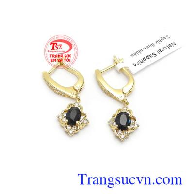 Hoa tai Sapphire 14k may mắn