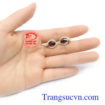 Hoa tai vàng tây đính đá cao cấp, thời trang