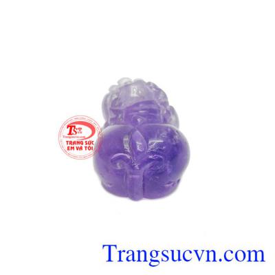 Tỳ hưu thạch anh tím thích hợp làm mặt dây bọc vàng hoặc bạc. 