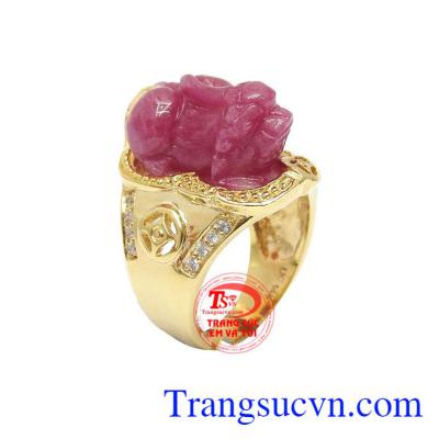 Nhẫn nam ruby tỳ hưu