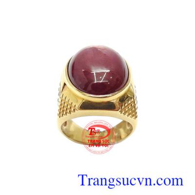 Nhẫn vàng 18k gắn đá Ruby cao cấp, sang trọng