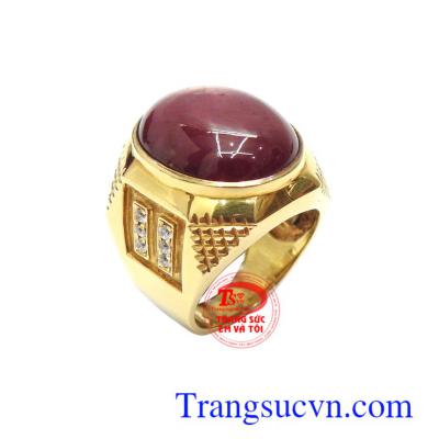 Nhẫn nam Ruby thiên nhiên thời trang đẳng cấp