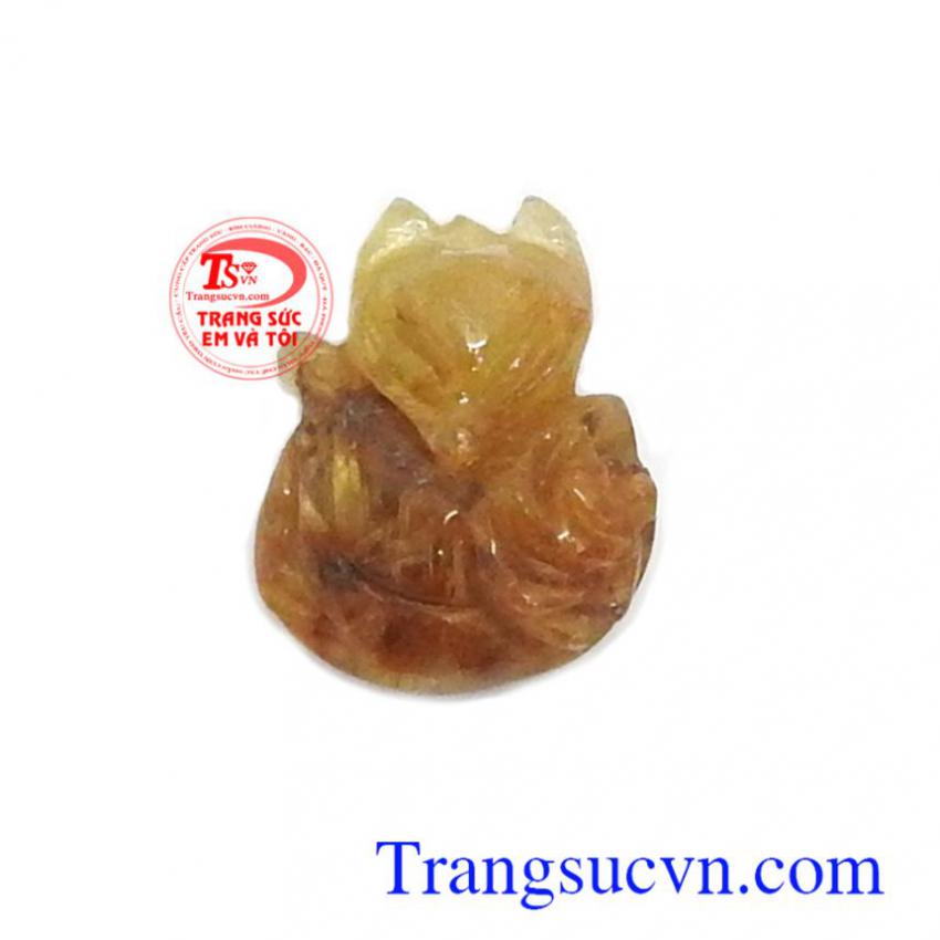 Mặt hồ ly thạch anh tóc chiêu tài