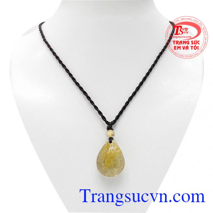 Mặt đá thạch anh tóc vàng may mắn