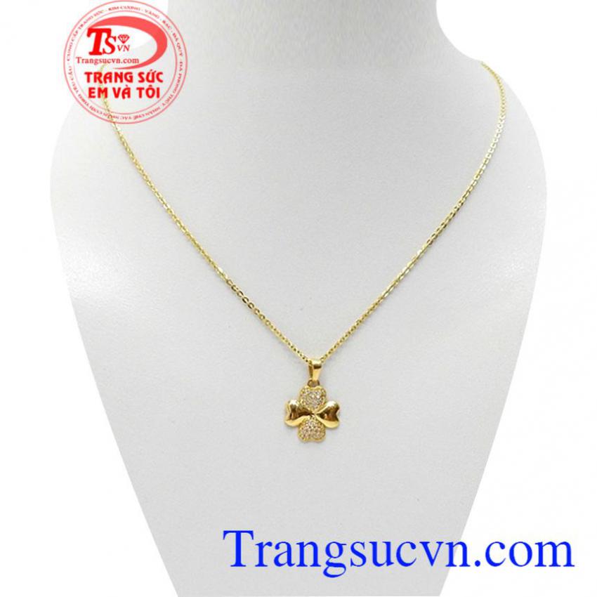 Bộ dây chuyền cỏ 4 lá đẹp