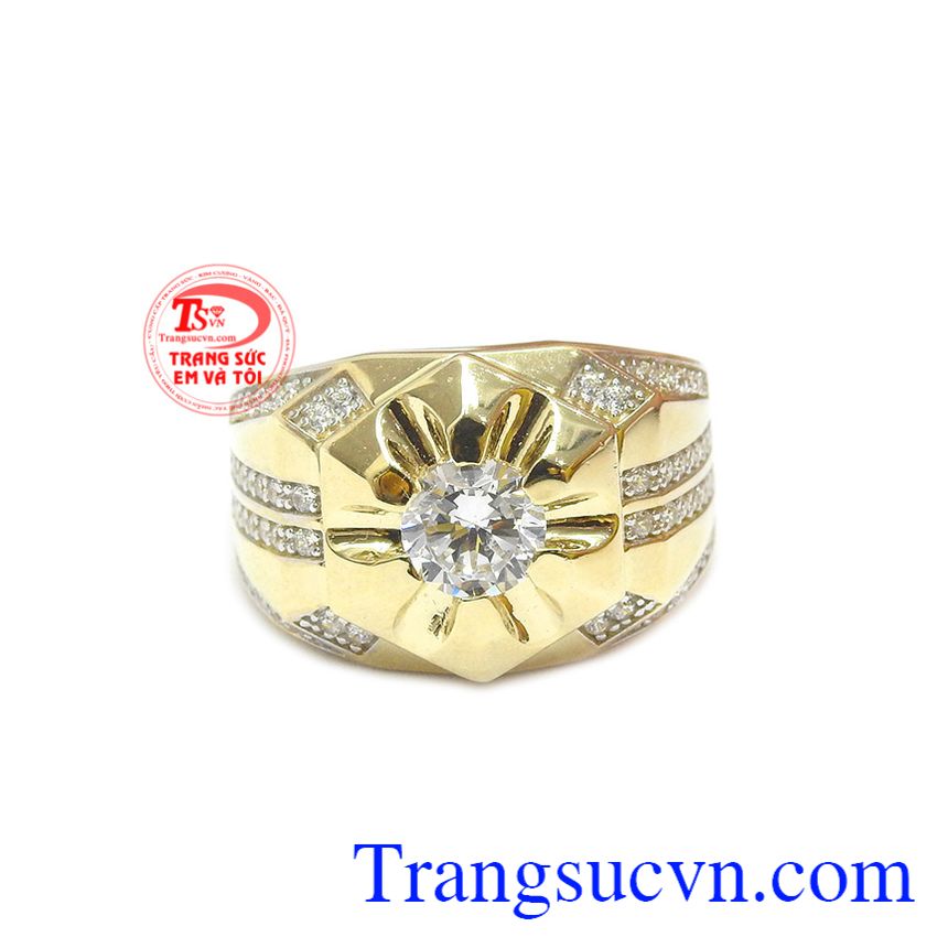 Nhẫn nam Hàn Quốc thời trang được chế tác từ vàng tây 10k.