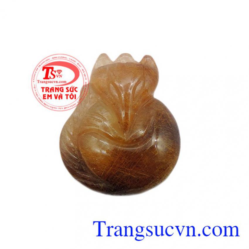 Mặt hồ ly thạch anh tóc thiên nhiên