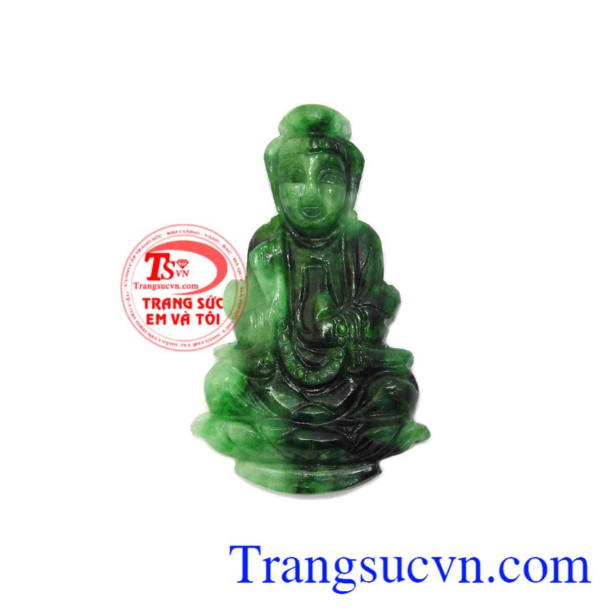 Phật quan âm Jadeite thiên nhiên là sản phẩm được chạm khắc theo công nghệ mới tinh xảo, sắc nét, sản phẩm được chế tác từ ngọc cẩm thạch, tinh hoa của đất trời