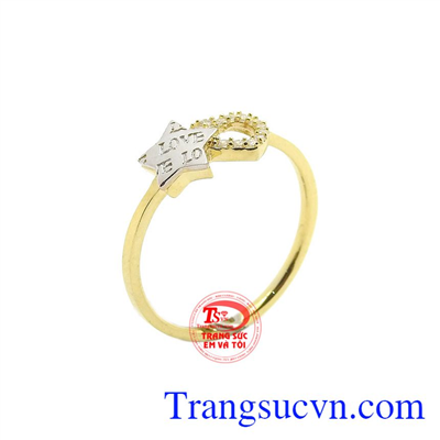 Nhẫn nữ vàng tỏa sáng được chế tác từ vàng 10k nhập khẩu nguyên chiếc từ Korea