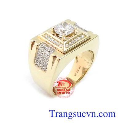 Nhẫn nam nhập khẩu 10k mạnh mẽ kiểu dáng đẹp, chất lượng cao, nhập khẩu nguyên chiếc Hàn Quốc