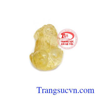 Tỳ hưu thịnh vượng may mắn là sản phẩm thạch anh tóc thiên nhiên điêu khắc hình tỳ hưu sắc nét