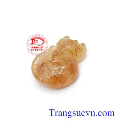 Mặt hồ ly thạch anh tóc may mắn bền đẹp, chất lượng cao