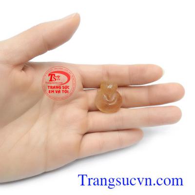 Mặt hồ ly thạch anh tóc may mắn phù hợp bọc vàng, làm đồ trang sức đeo hợp thời trang và phong thủy