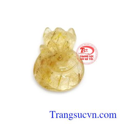 Mặt hồ ly thạch anh tóc phú quý bền đẹp, chất lượng, thạch anh tóc thiên nhiên cao cấp