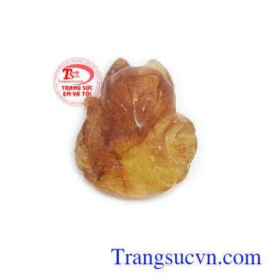 Mặt hồ ly thạch anh tóc bình an kiểu dáng đẹp, chất lượng cao, phù hợp làm mặt dây chuyền, mặt nhẫn bền đẹp, chất lượng, đeo hợp thời trang và phong thủy