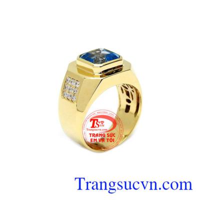 Nhẫn nam Topaz may mắn