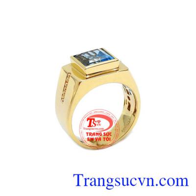 Nhẫn nam Topaz Thịnh Vượng là sản phẩm đá topaz thiên nhiên, có giấy kiểm định về đá