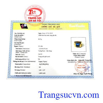 Giấy kiểm định từ trung tâm ngọc học